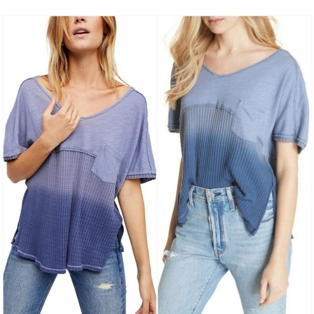 We The Free Blue Ombre Blouse